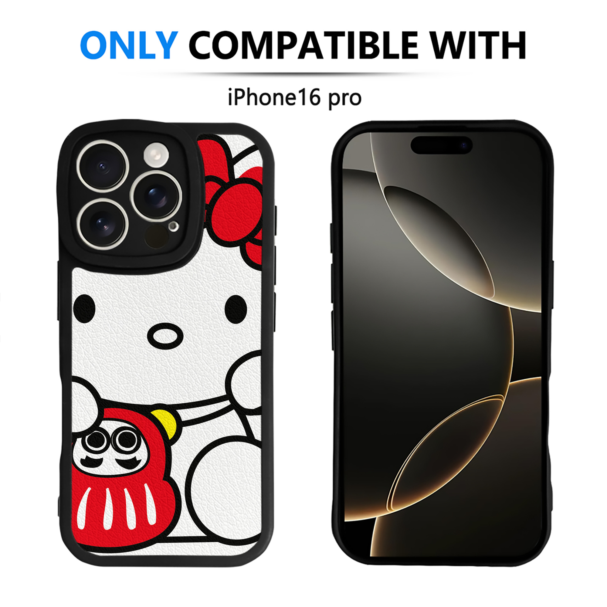 （画像用） Hello Kitty ハローキティ 【iPhone 16シリーズ対応】シリコンスマホケース（レザー調） 材質：シリコン